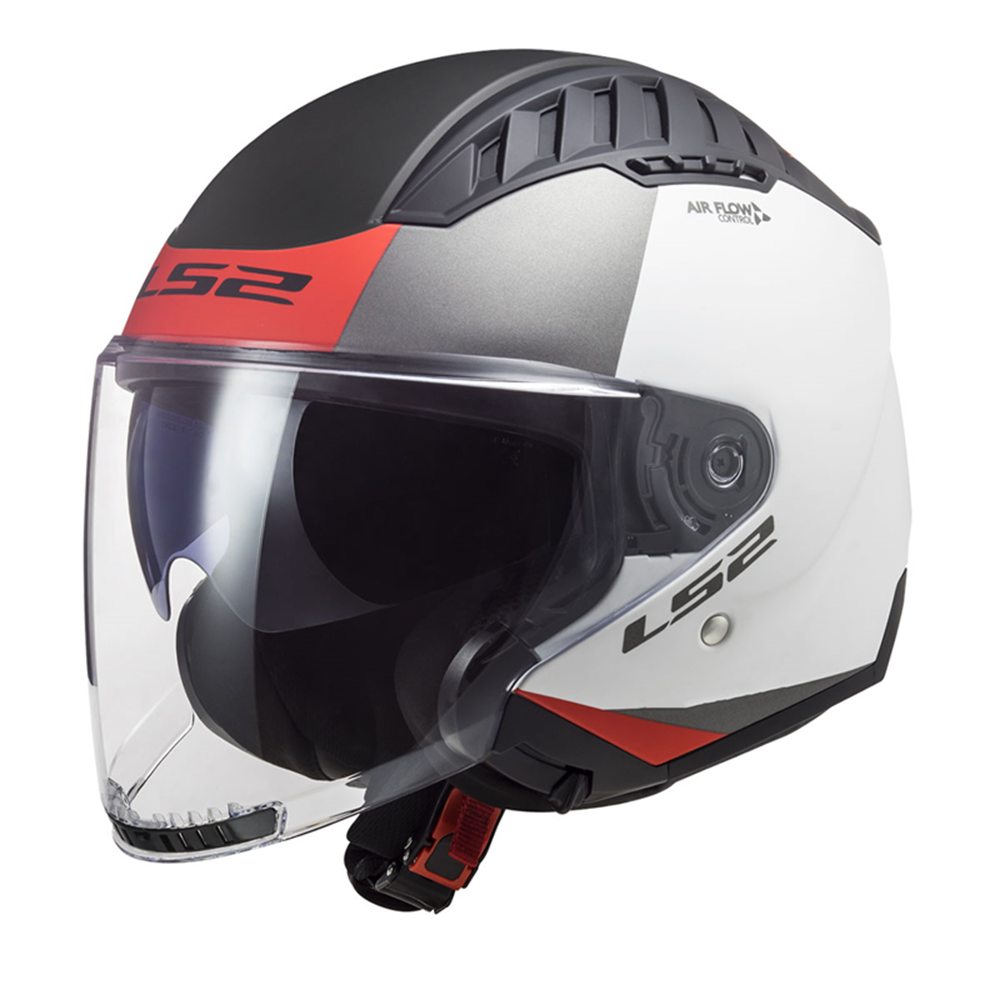 LS2 COPTER 2 URBANE MAT BEYAZ-KIRMIZI KASK - L