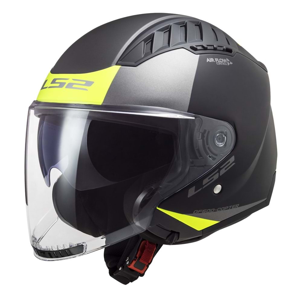 LS2 COPTER 2 URBANE MAT SİYAH-NEON SARI KASK - M