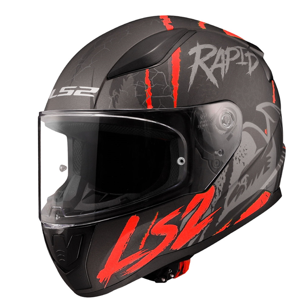 LS2 RAPID 2 RAVEN - MAT SİYAH - KIRMIZI - BEYAZ - M
