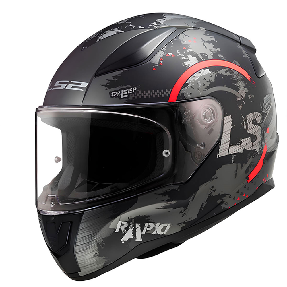 LS2 RAPID 2 CIRCLE - MAT SİYAH - KIRMIZI - XL