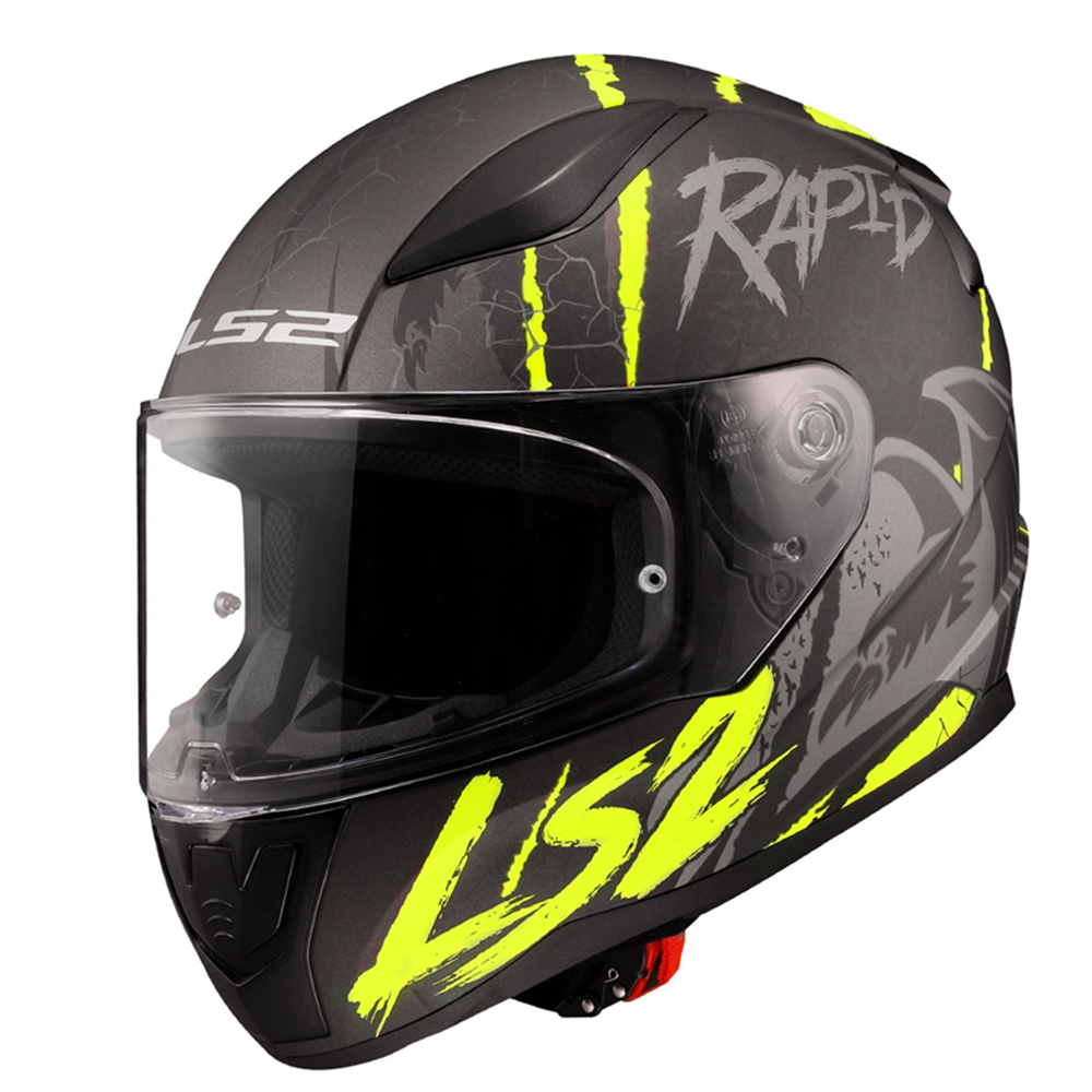 LS2 RAPID 2 RAVEN - MAT SİYAH - GRİ - NEON SARI - L