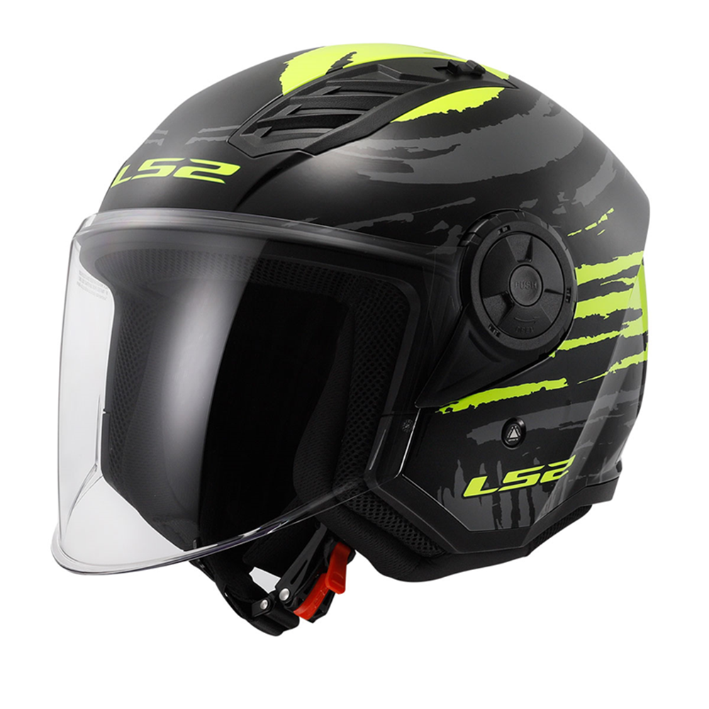 LS2 AIRFLOW 2 BRUSH SİYAH-NEON SARI KASK - S