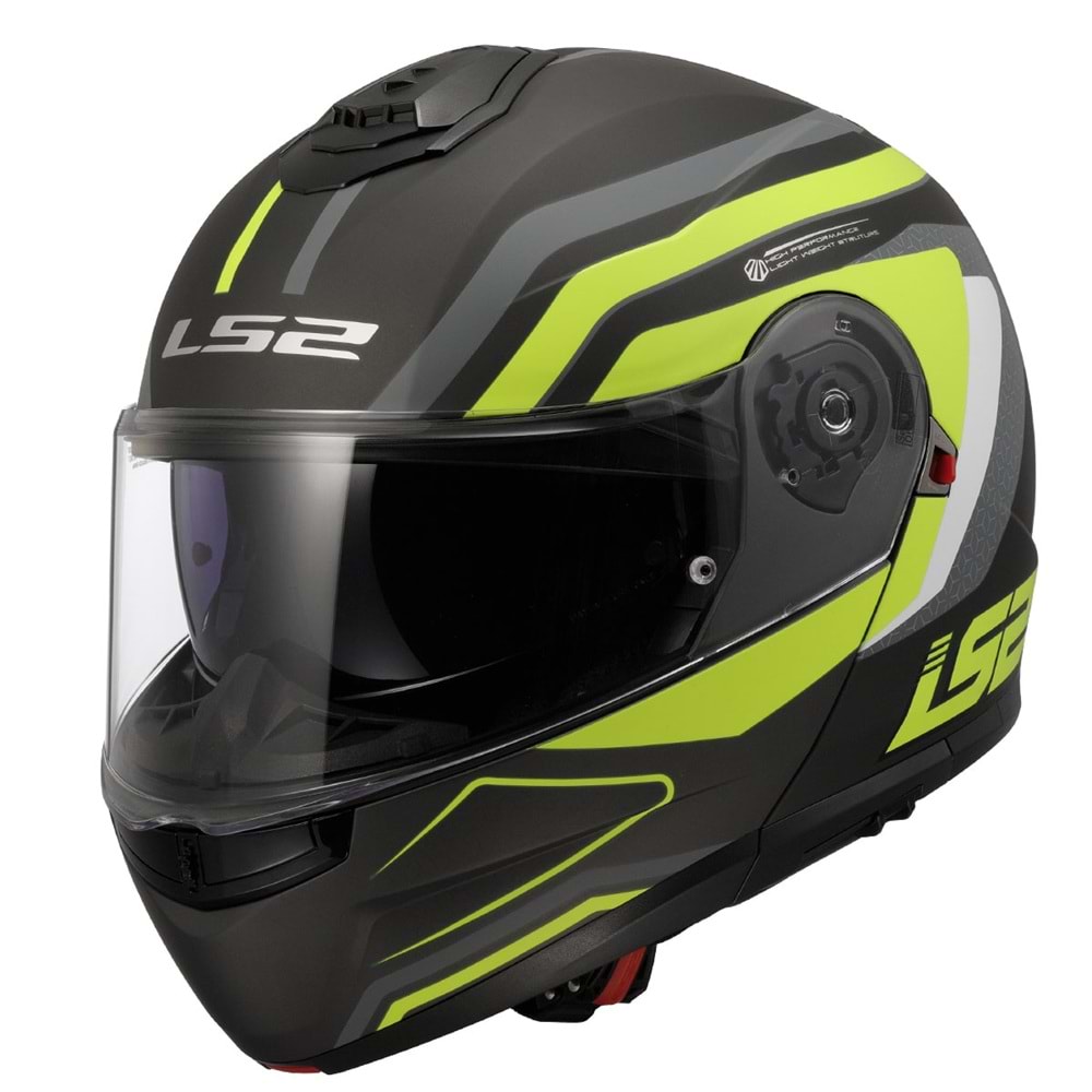 LS2 STROBE 2 PHANTOM MAT TITANIUM-NEON SARI KASK - XL