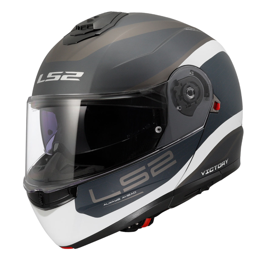 LS2 STROBE 2 VICTORY MAT GRİ-MAVİ-KUM KASK - XL