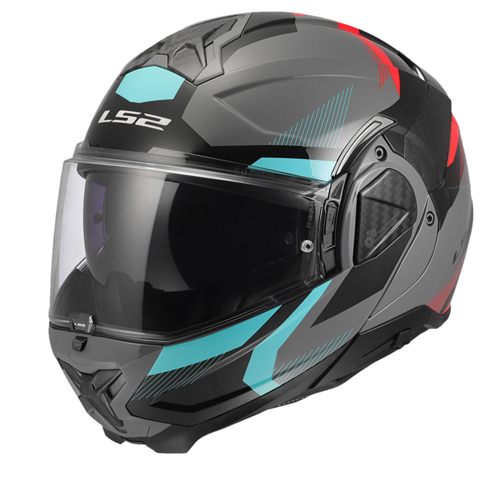 LS2 ADVANT 2 TRIPLE GRİ-KIRMIZI-SİYAH-TURKUAZ KASK - XL