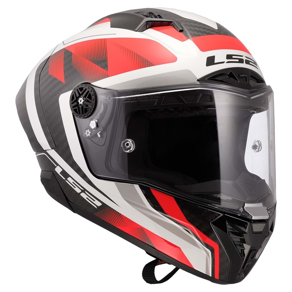 LS2 THUNDER KARBON GP AERO RAUTE BEYAZ-KIRMIZI KASK - M