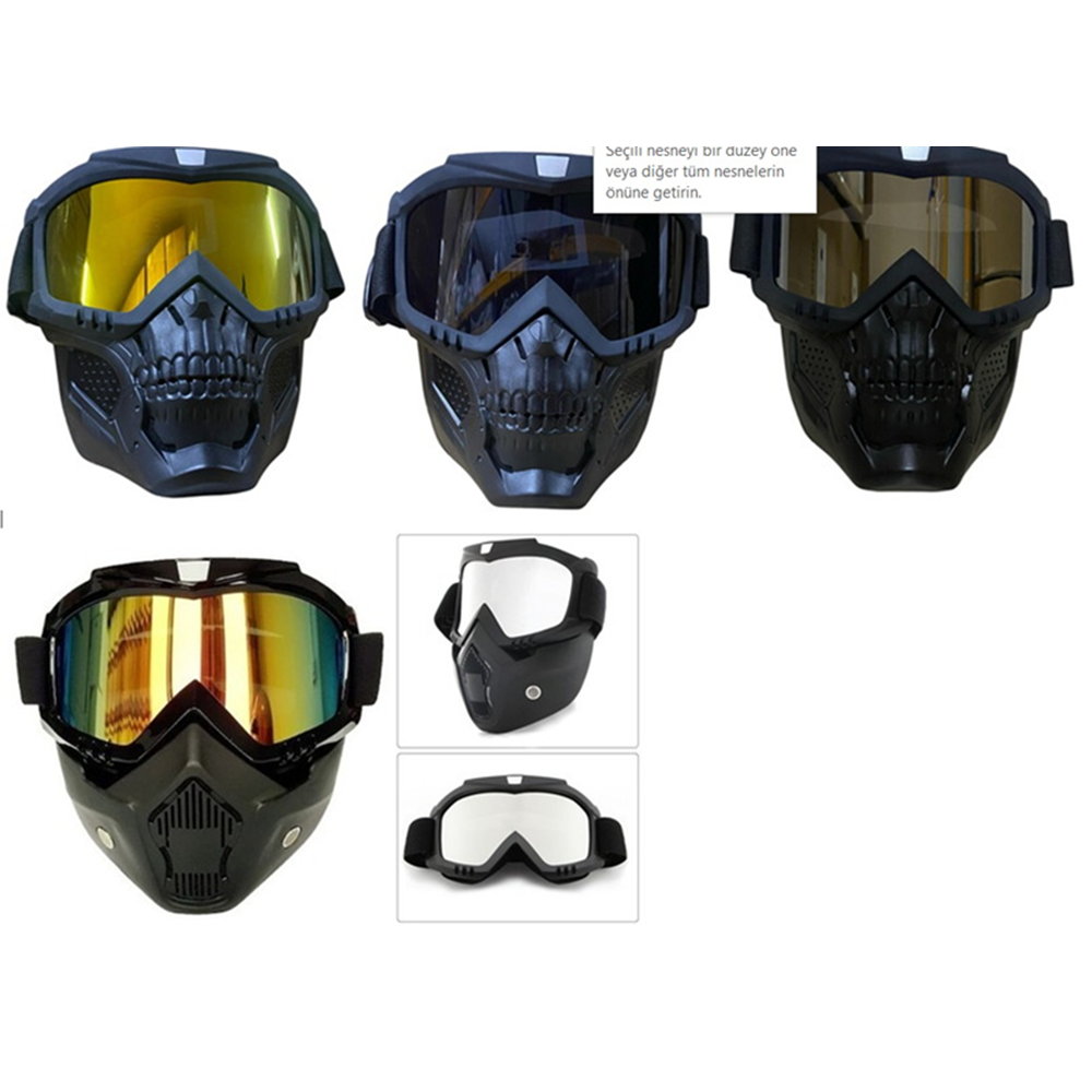 JET KASK MASKESİ (KURU KAFA AYNALI - SARI - ŞEFAF - MAVİ )